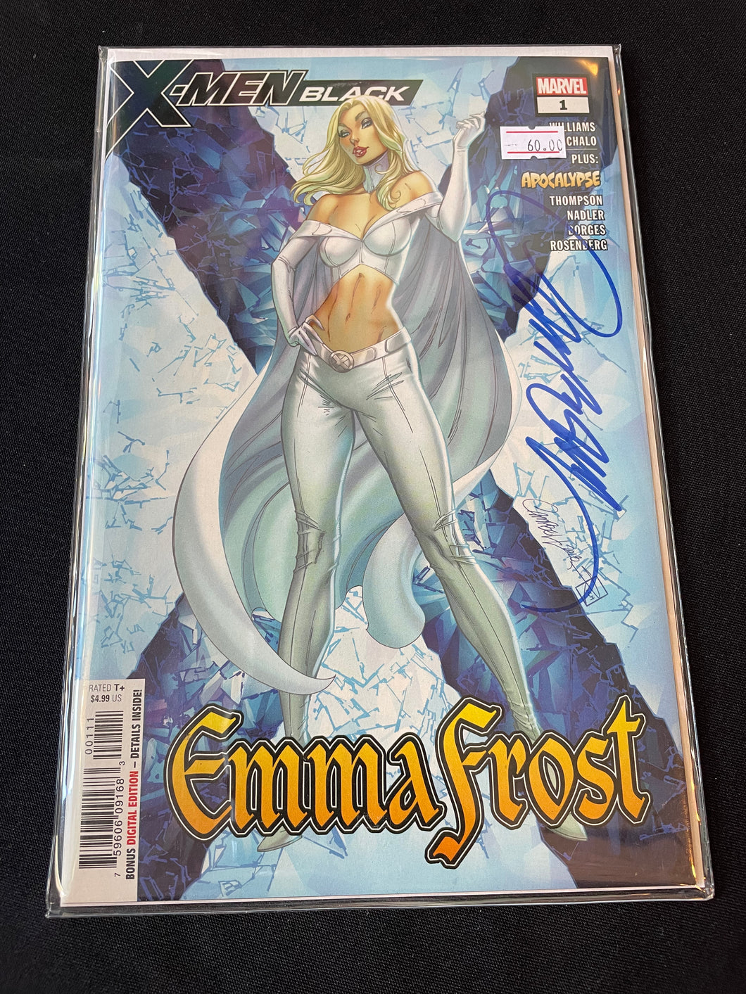 X-MEN BLACK 1 CAMPBELL VIRGIN EMMA FROST SIGNED COA ACTUAL ITEM MUTANTS MARVEL Comics