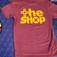 Load image into Gallery viewer, (BURGUNDY)THE SHOP LOGO GAMER TEE
