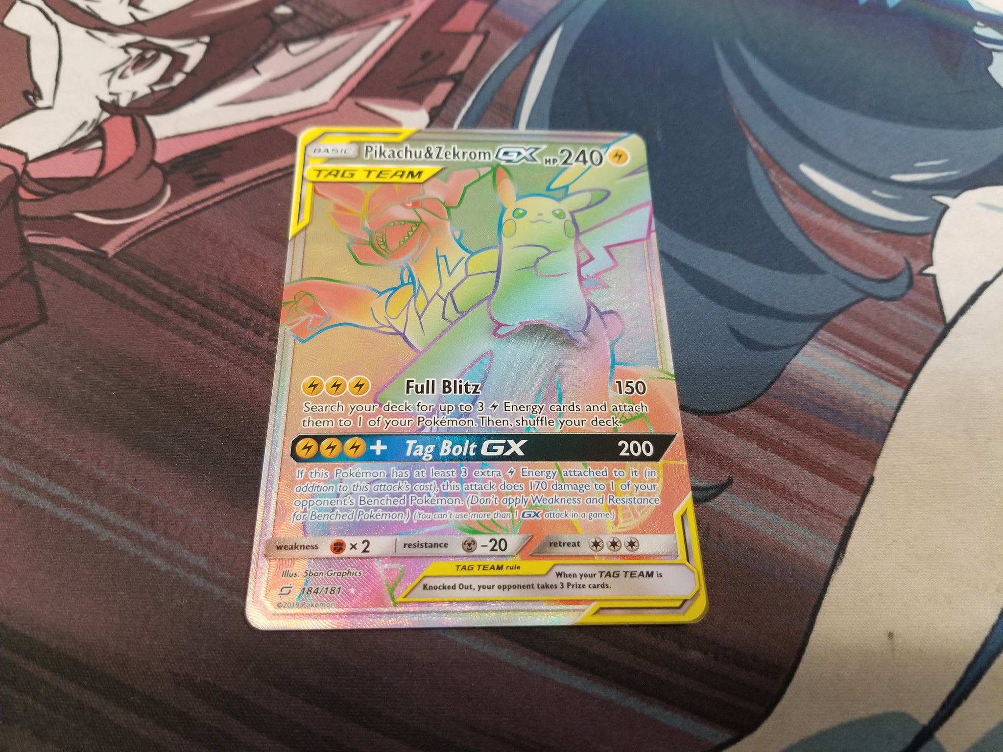 pokemon tcg card draw Pikachu & Zekrom GX 184/181 Secret Rainbow Rare – 3-Bit Games