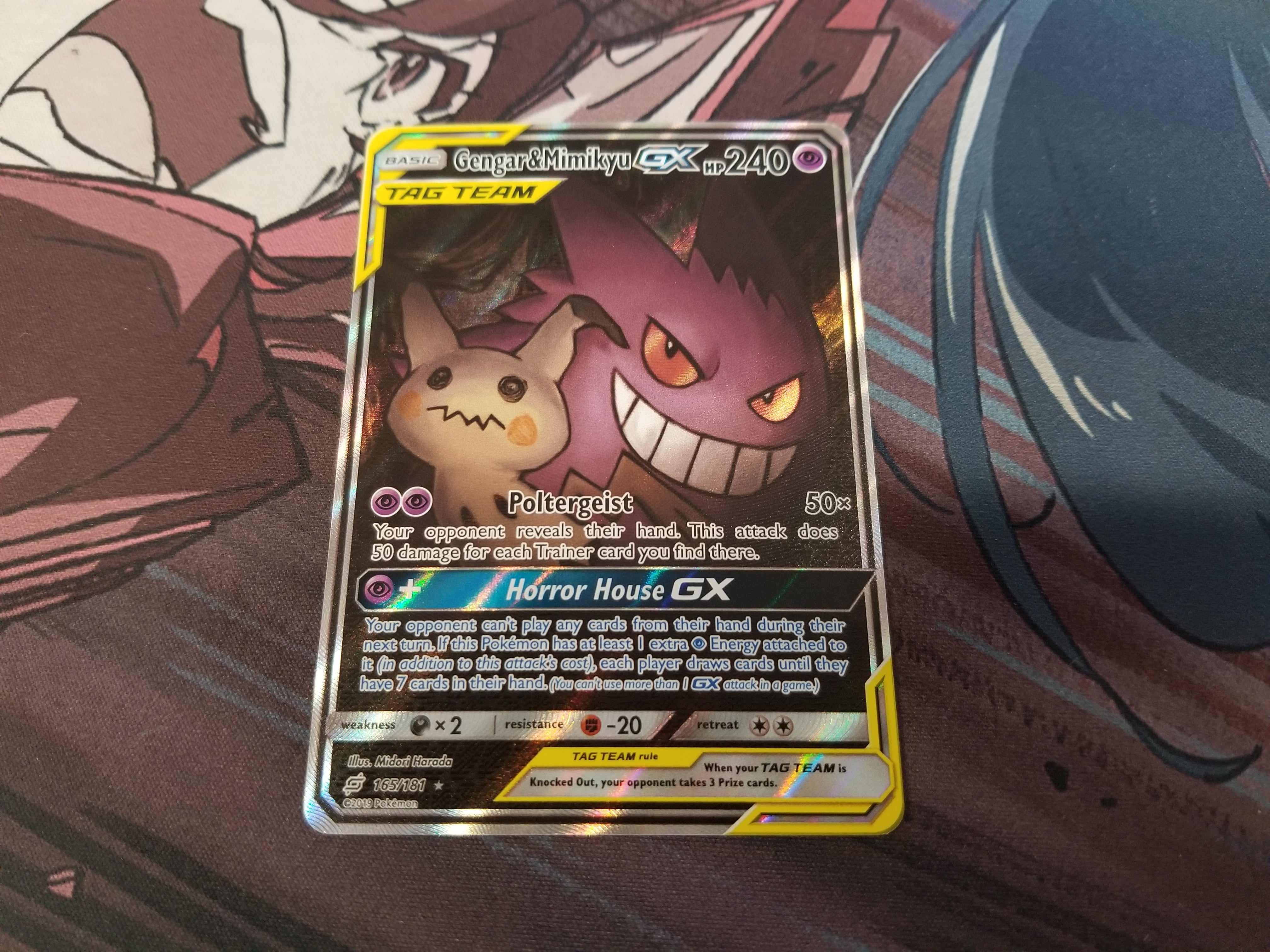 Pokemon Card Gengar & Mimikyu gx Team Game 165/181 Near Mint Italian